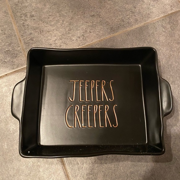 Rae Dunn jeepers creepers black baking pan